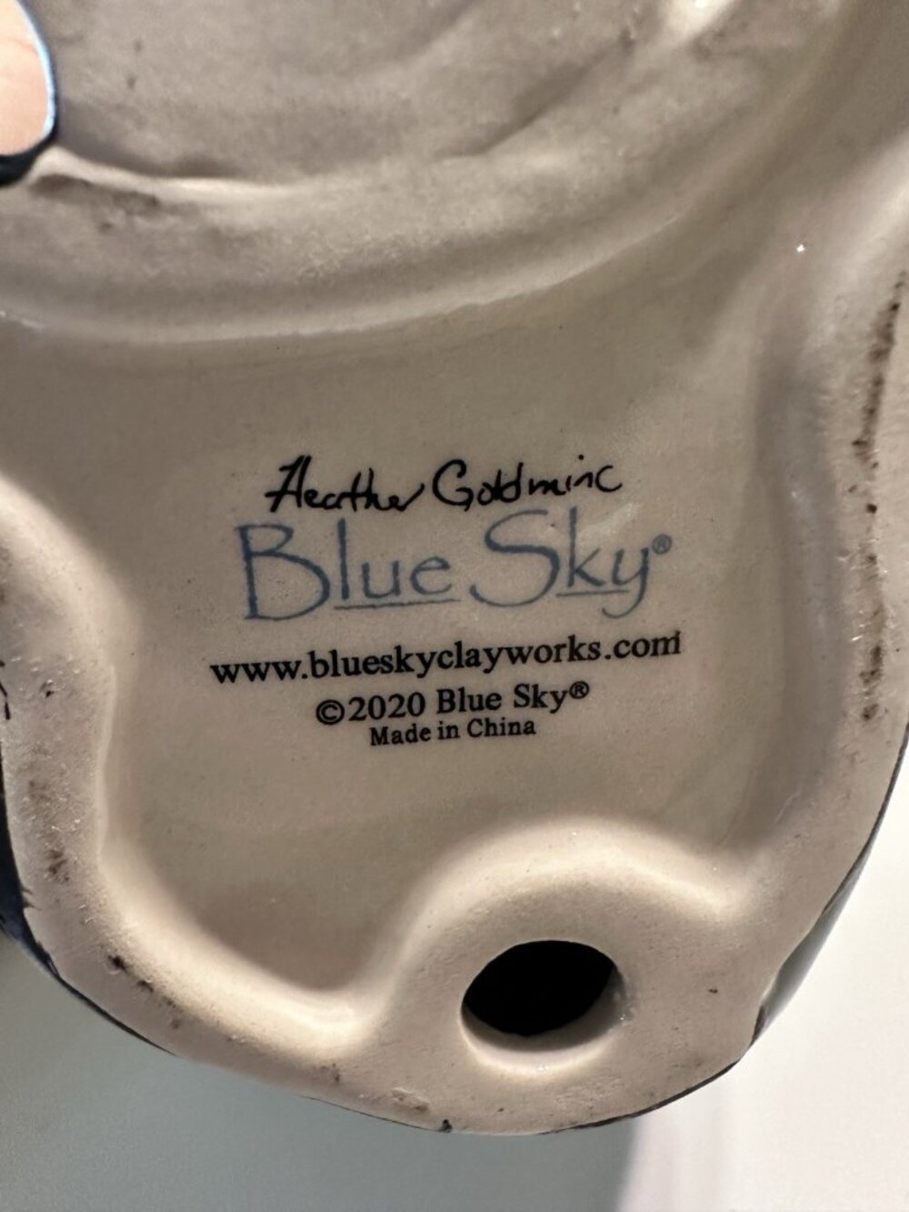 Blue Sky Clayworks Black CAT Kitten Hat Star Dangle Ceramic Halloween Figurine - Picture 6 of 8